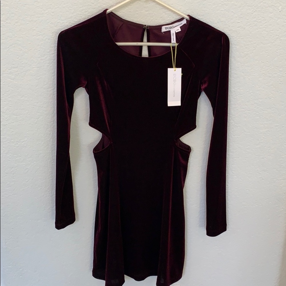 NWT BCBG Cut Out Velvet Dress